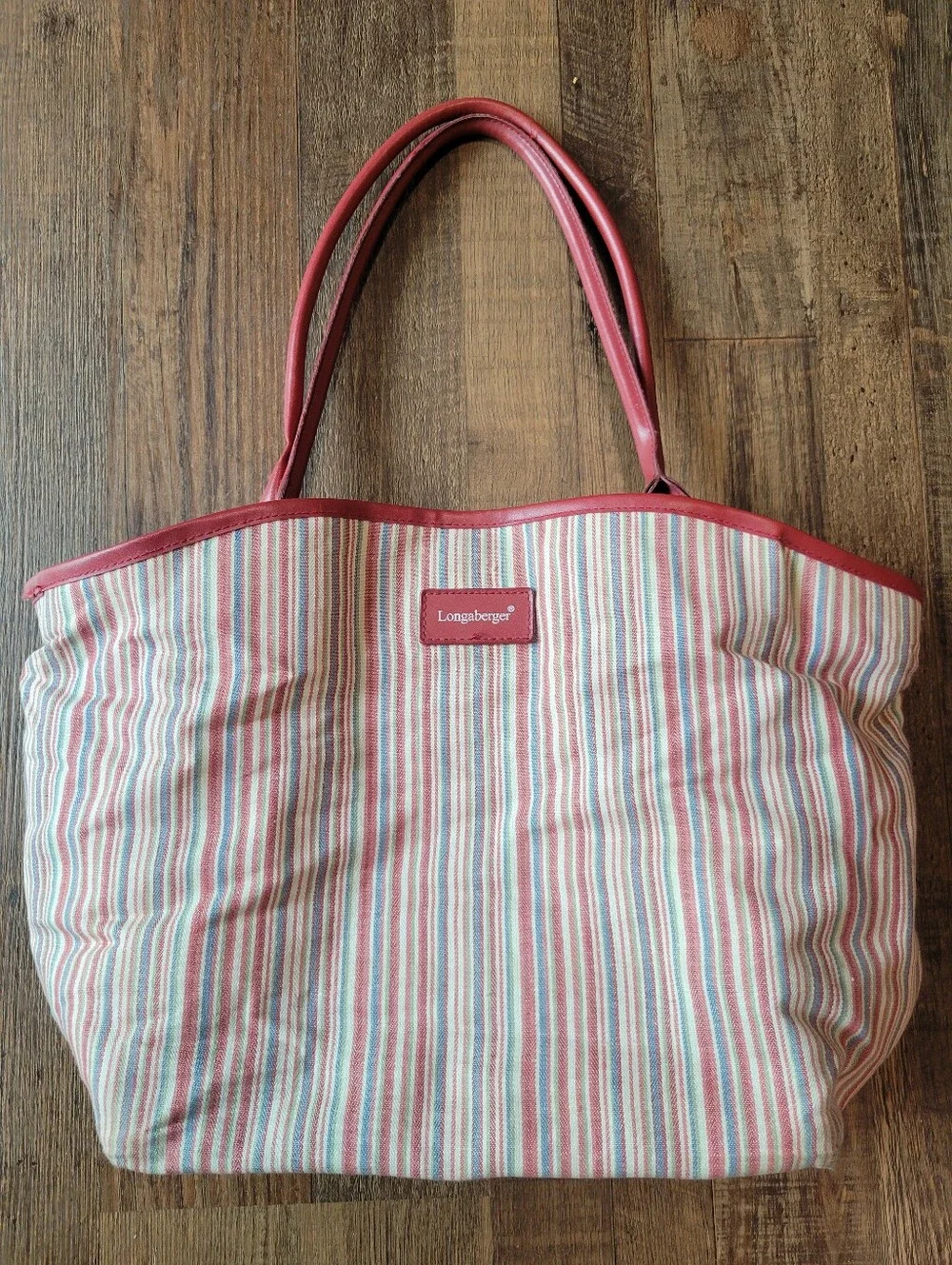 Vintage Lonaberger Market Stripe 4 Piece Set - Totes, Cosmetic Bag, Water Bottle